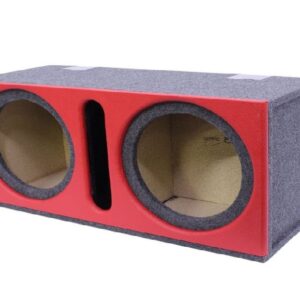 12" Double Vinyl Trim Subwoofer Box Enclosure with Slotted Port - Red